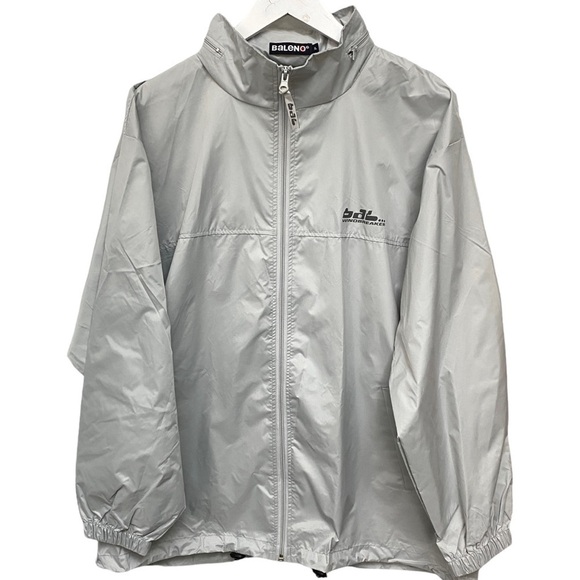 BALENO Jacket Light Gray Windbreaker Size XL Foldable Hood - Picture 1 of 9